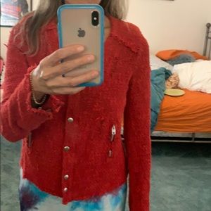 Women’s IRO red boucle jacket